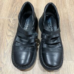 Giraudon New York Leather Strapped platform grunge preppy punk shoes size 36.5